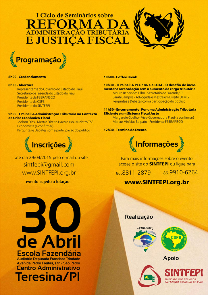 Cartaz - I Ciclo Seminários Piaui 3