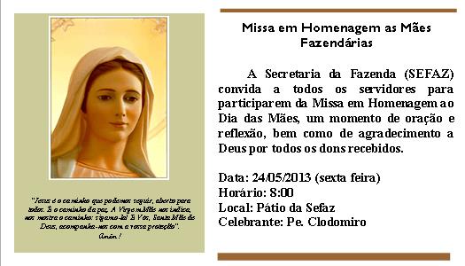 convite missa mãe